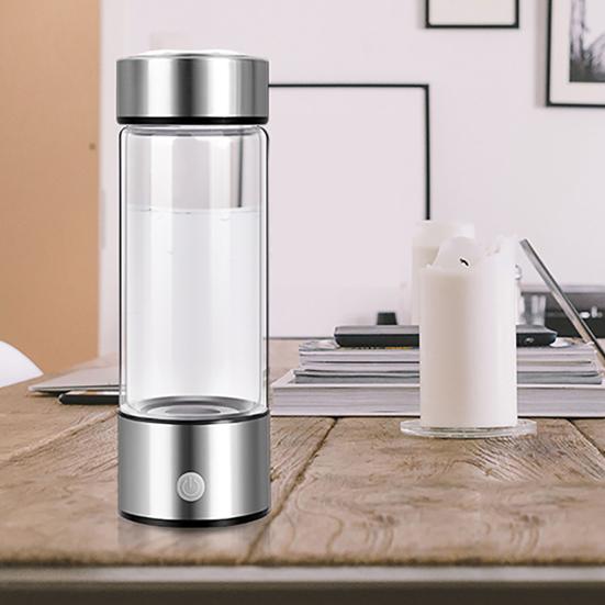 420ML Hydrogen Rich Water Bottle SPE PEM Technology Portable USB Rechargeable Hydrogen Water Generator Glass Drinking Cup Birthday Gift