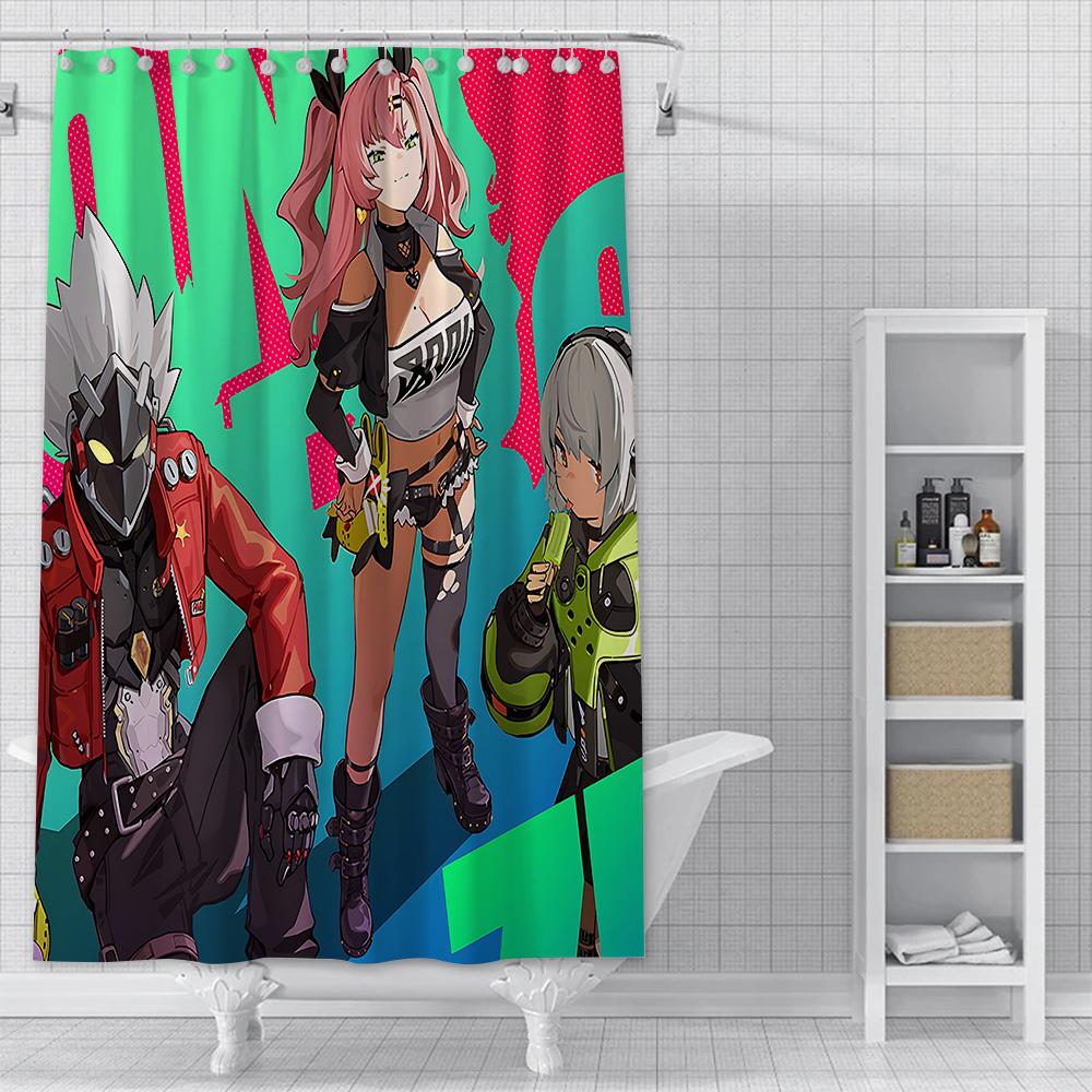 Zenless Zone Zero Shower Curtain Waterproof Polyester Fabric Paint Colorful Bath Curtains Home Bathroom Decor Curtain With Hook