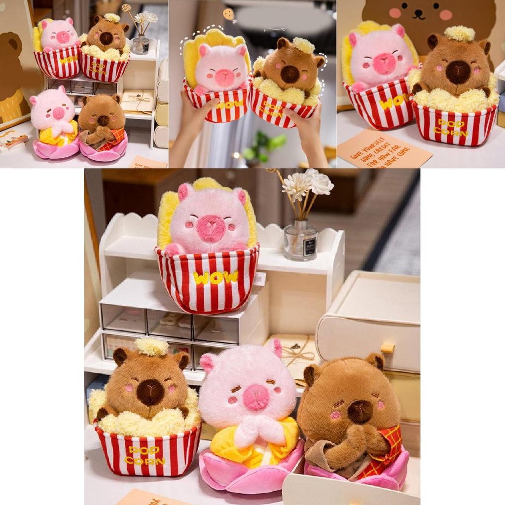 Joyful Capybara Plush Toy Ultra Soft Cuddly Animal For Couples And Snack Lovers In Adorable Designs