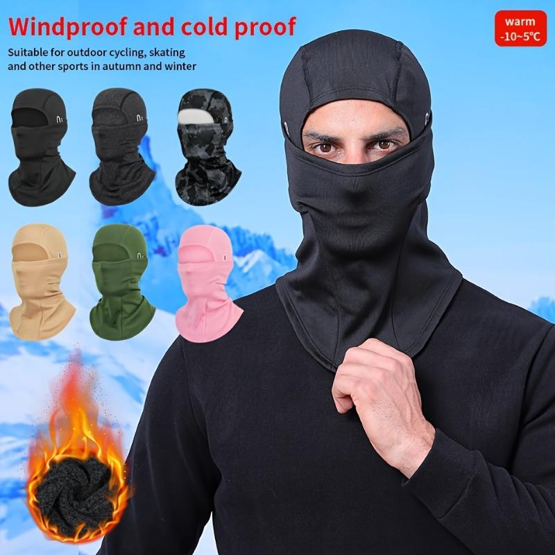 1PC Men's and Women's Winter Warm Cycling Skiing Headgear Cycling Fleece Cap Helmet Lined Full Face Cold Mask Outdoor Face Covering Scarf