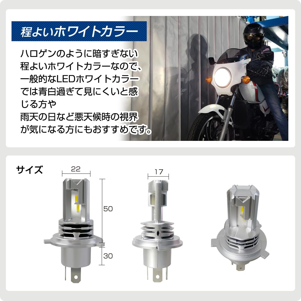 DELTA Direct Motorrad MOTO LED Werks-Scheinwerfer, H4/HS1, 4500k, Farbe, 1800Lm, (D-2303)