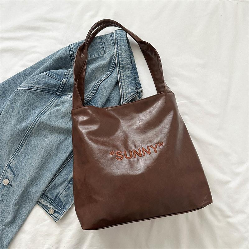 

Trendy Womens Pu Tote Bag Spacious And Stylish For Everyday Use Available In Black White And Brown коричневий