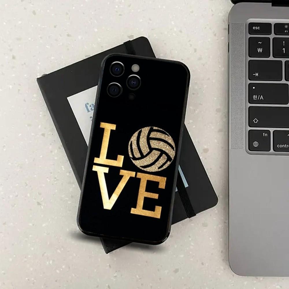Волейбольный расписной чехол для телефона Apple iPhone 15,14,13,12,11,Pro,X,XS,Max,XR,Plus,Mini Мягкий черный чехол iPhone15plus