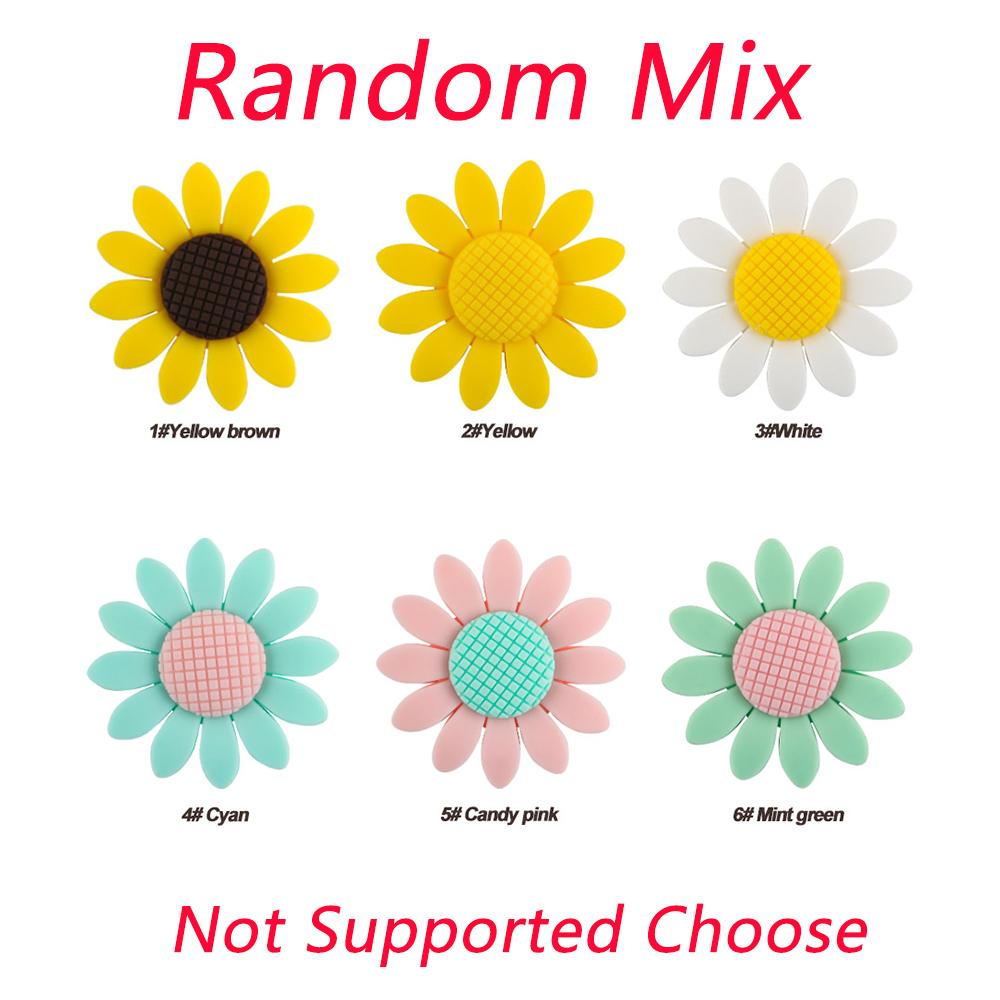 Kovict 10Pcs Silicone Focus Beads Sunflower Flower Bead For Jewelry Making DIY Keychains Necklace Bracelet Accessories