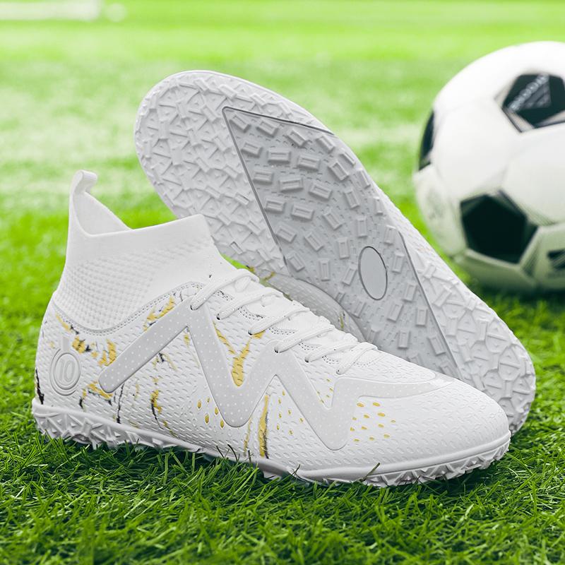 Scarpe da calcio Stivali da calcio per bambini Calzino alla caviglia di alta qualità per erba sintetica Outdoor Uomo Chiodo corto Stivali da calcio sportivi