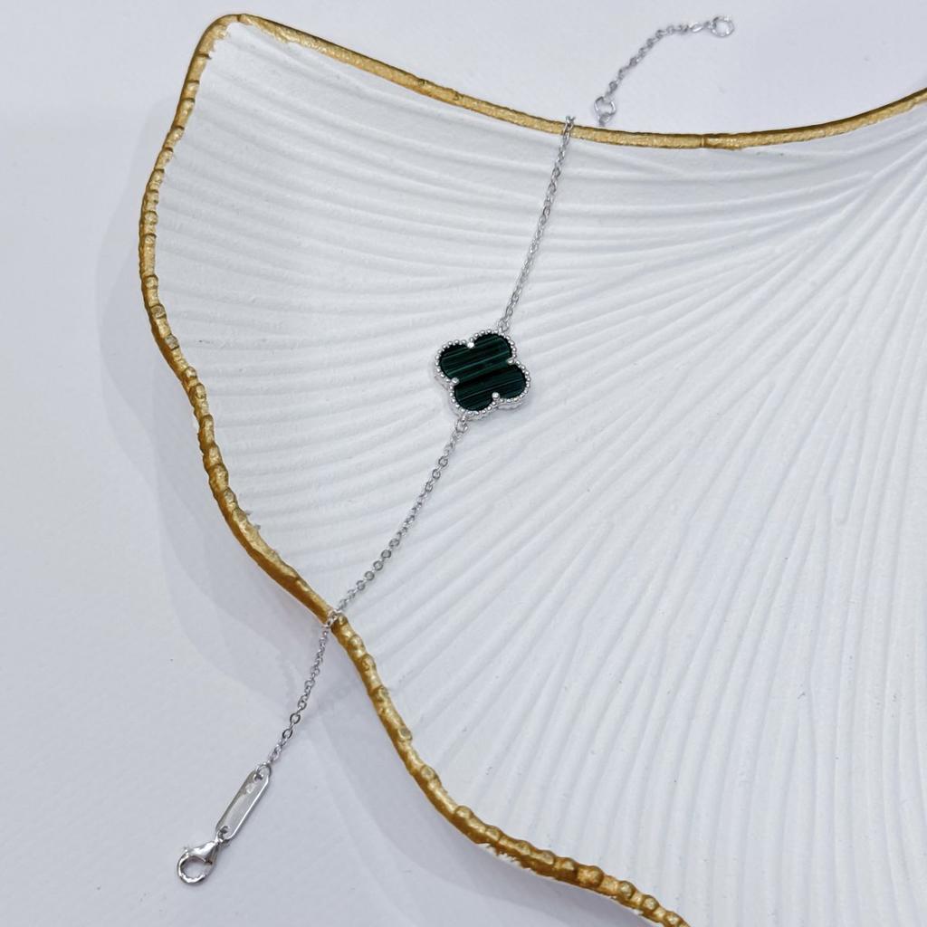 Silberarmband mit Malachit, Gewicht des Produkts 2,4 g (60002085)