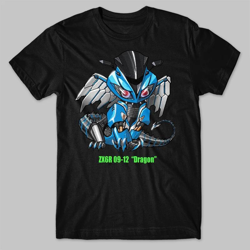 

Classic Motorcycle ZX6R 09-12 Dragon Transfiguration Inspired T-Shirt 100% Cotton O-Neck Short Sleeve Summer Casual Mens T-shirt 4XL
