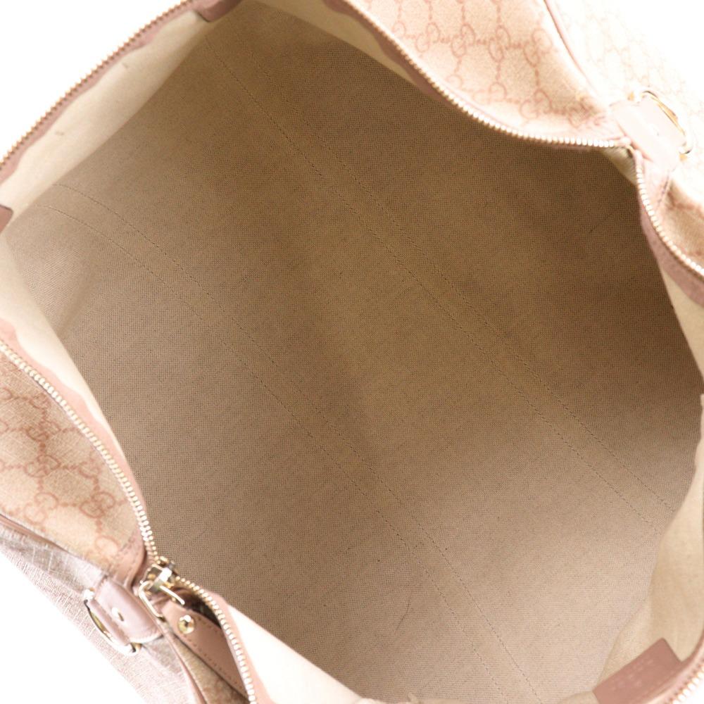 GUCCI Boston bag 216484 pink beige GG Supreme Canvas Women Used