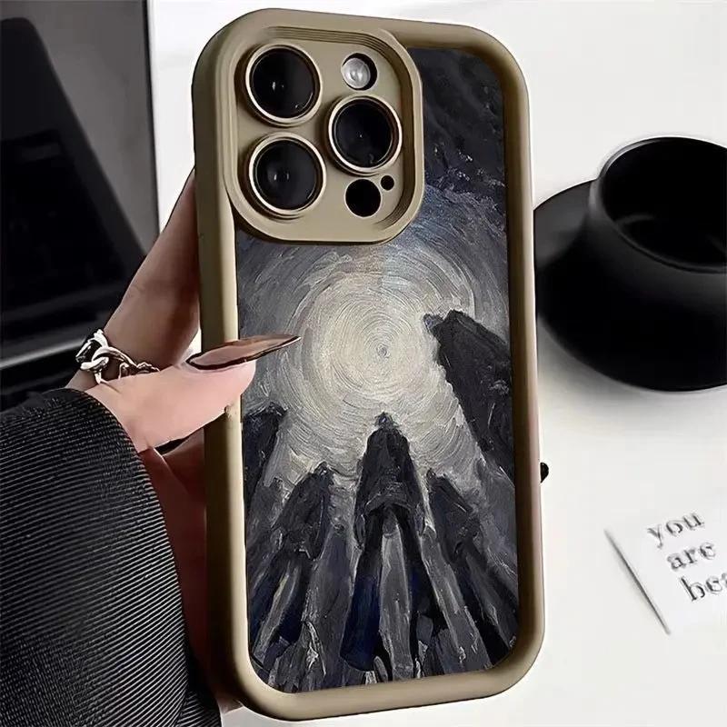 Matte Phone Case For iPhone 13 14 15 Pro Max 11 12 Pro X XS Max XR 7 8 Plus SE2 Art Painting Shockproof Silicone Soft Cover