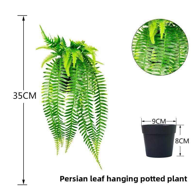 Faux Hanging Vine Plant With Green Leaves For Balcony And Party Decoration