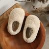 2025 Autumn/Winter Girls' Retro Cotton Fur Headwrap Slip-ons: Cute Big Head Warm Velvet Slippers