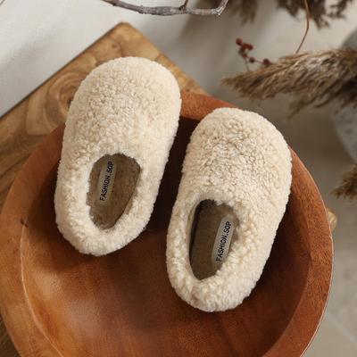 Fascia per capelli in cotone e pelliccia rétro da bambina Autunno/Inverno 2025 Slip-on: Pantofole Calde in Velluto con Testa Grande Carina