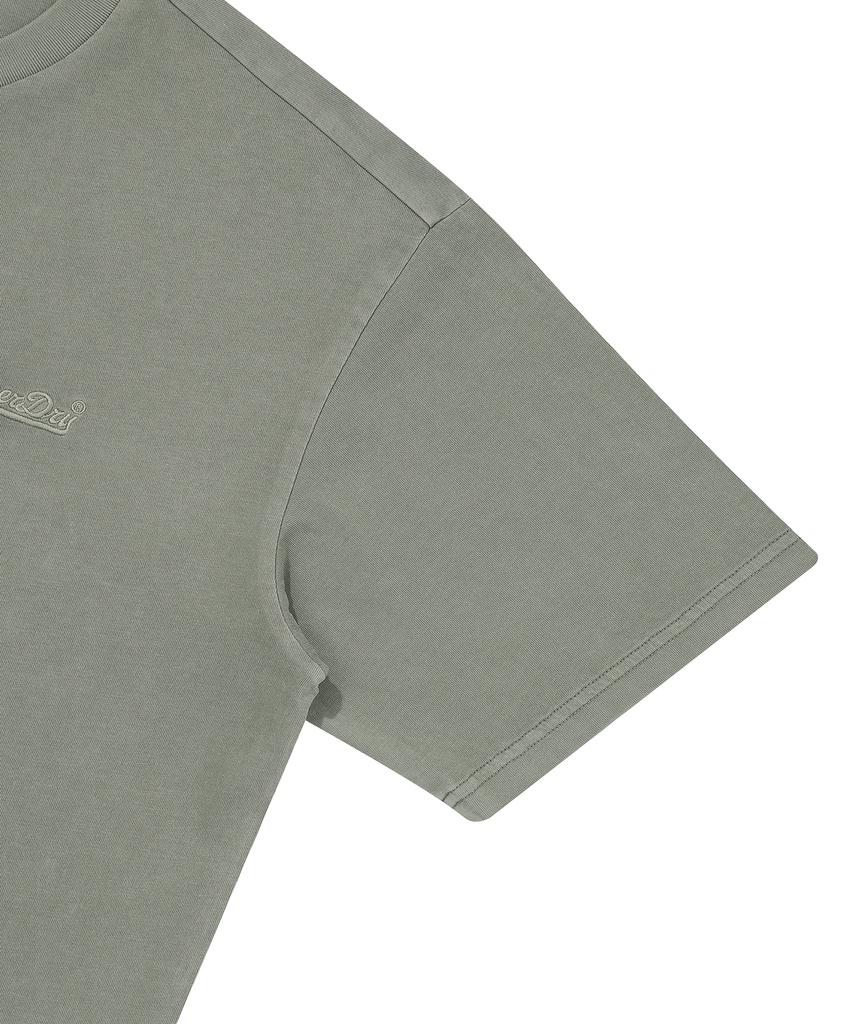 Syupeodeulai Small Logo Washed T-Shirt Khaki Green Sduiscq13Khg