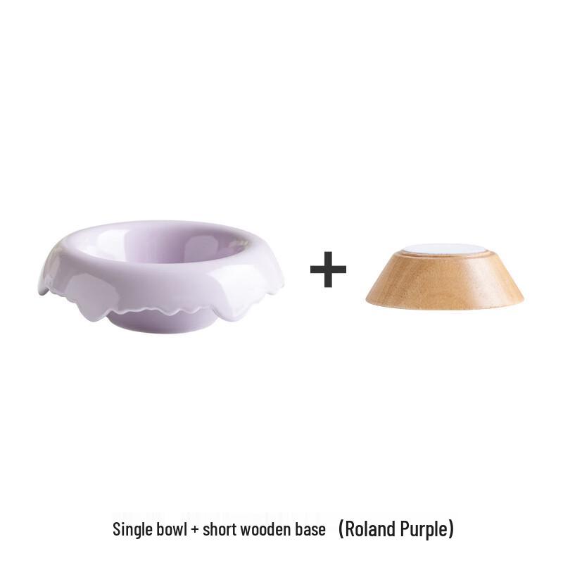

Wutuo Ceramic Cute Dessert & Salad Bowl with Wooden Base
