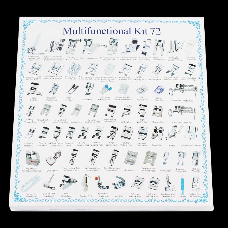 Multifunctional Sewing Machine Presser Foot Set: 32, 42, 48, 52, 62, 72 Pcs