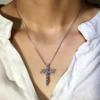 Unisex Cross Necklace with Full Diamond Pendant - Elegant and Versatile Clavicle Chain