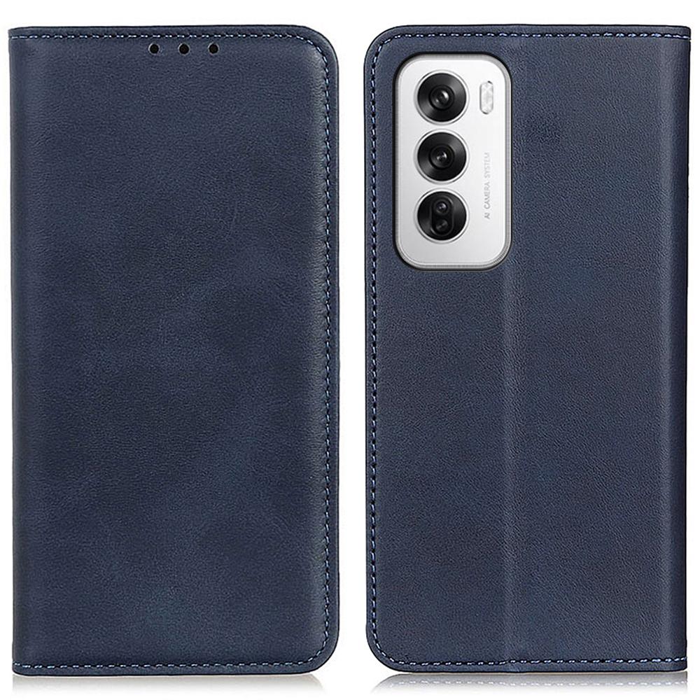 For Oppo Reno12 5G (Global) Case Cowhide Texture Split Leather Wallet Phone Cover with Stand