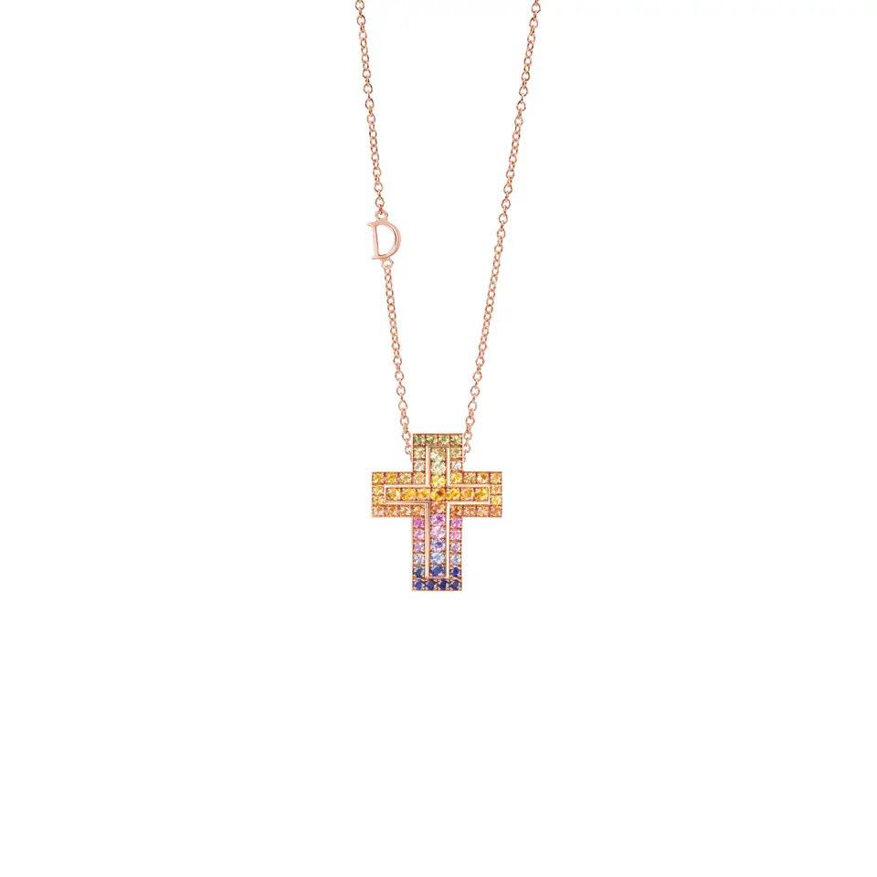 D Letter Diamond Cross Necklace: Luxurious, Versatile, Unisex Clavicle Chain