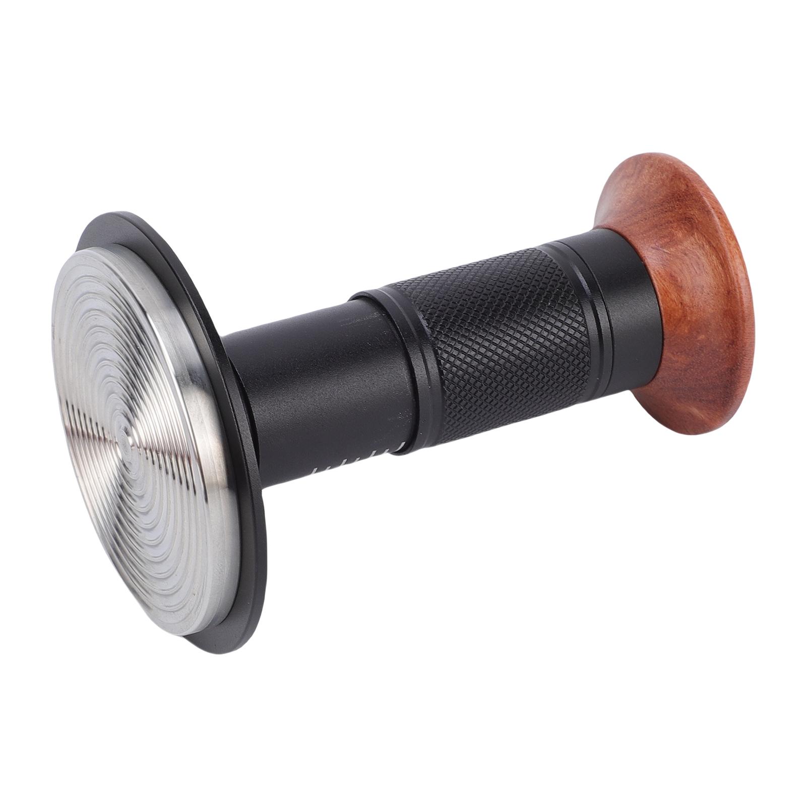 

58mm Coffee Tamper with Scale Auto Spring Press Stainless Steel Ground Tamper Walnut Wood Handle