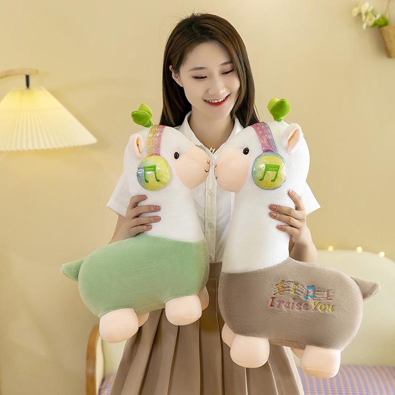 Cute Headphones Plush Toys Doll Dolls Comfort Pillow Cushion Alpaca Pillow