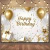 Gold Glitter Blue Birthday Party Background Balloon Star Stand Banner Poster Background  Theme Party Decoration Supplies Gi