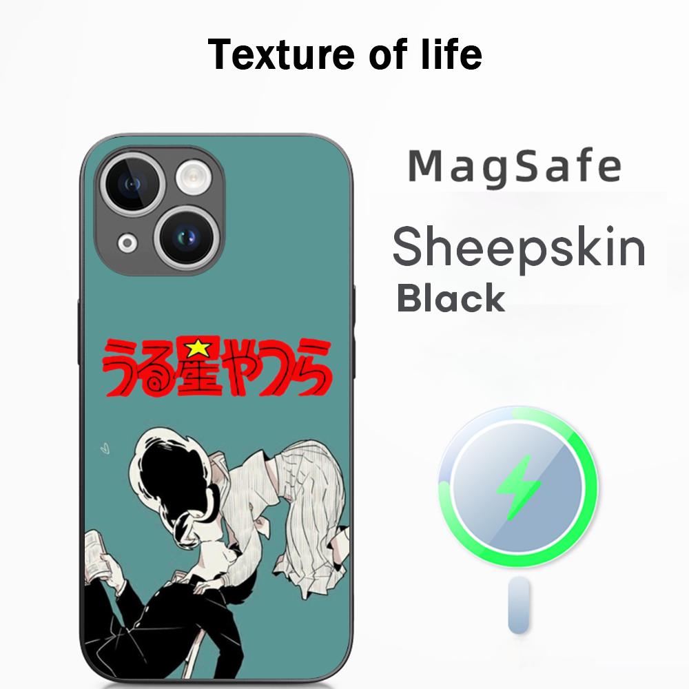 Classic girl Yatsura LUM classic anime Phone Case For iPhone 17 16 15 14 13 12 Plus Pro Max  High-end Luxury Magsafe Sheepskin