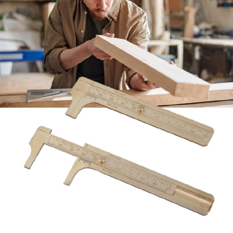 Set Of 2 Hand Brass Vernier Calipers with Clear Double  Scale Display Rustproof Measuring Tool for Small Item Measurement