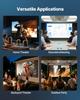 Projector Screen, 3048 mm 16:9 4K 1080 HD Projection Screen, Wall Mounted Projection Dispaly Projector with 8 Hooks and Double-Sided Tapes, Portable