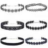 6Pcs/Set Black Color Lace Chokers Adjustable Punk Necklace Fashion Gothic Elastic Necklace  Party