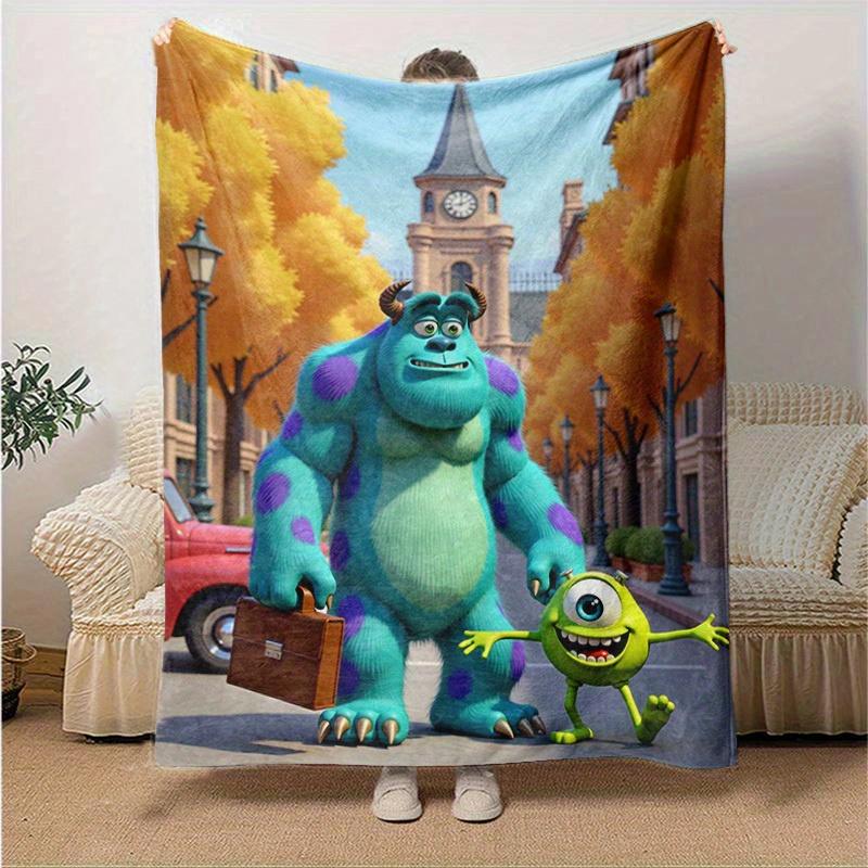 1pc, Soft and Cozy Monster Inc. Inspired Blanket, Perfect for All Seasons, Soft Flannel Throw Blanket, Versatile & Cozy for Bedroom, Living Room, Trav