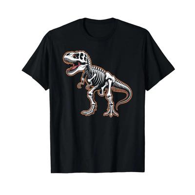 T Rex Skeleton Dino Bones Paleontology Dinosaur Kids Shirt Vintage Stretched Designer Clothes Top For Everyday Wear