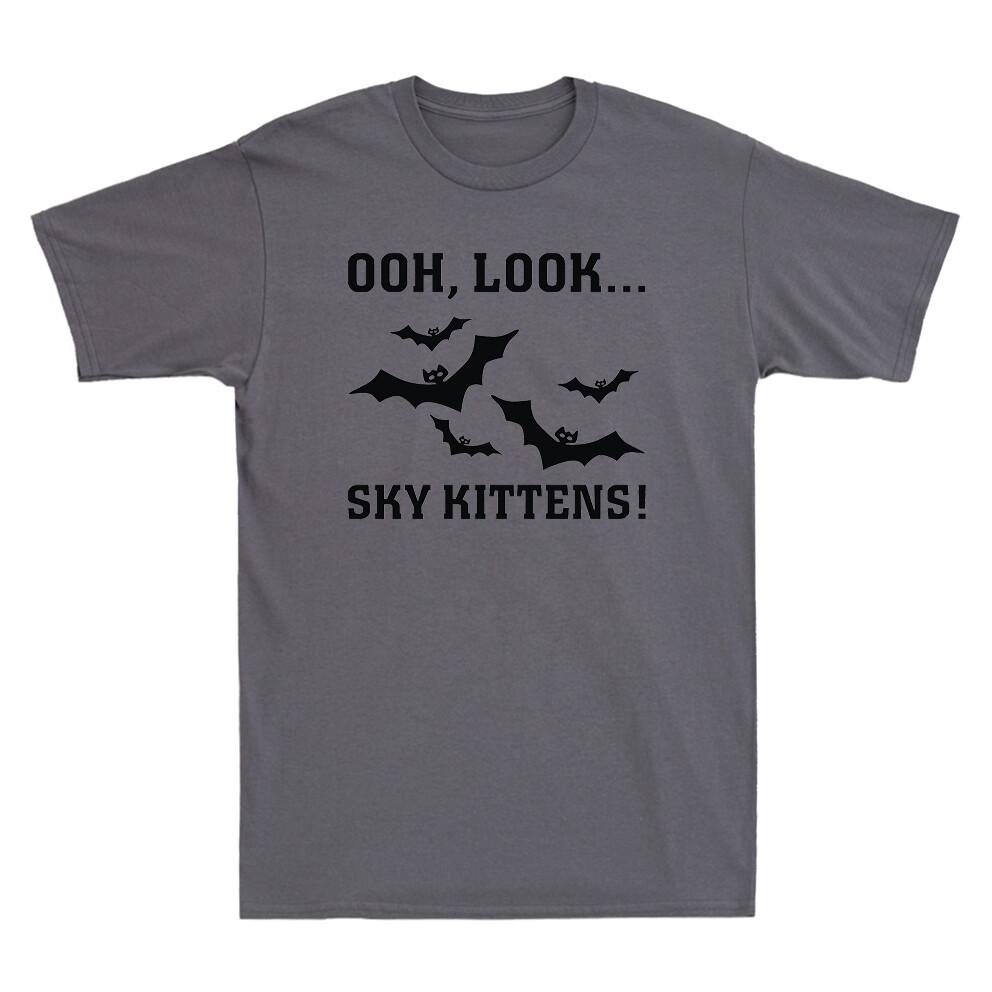 Ooh Look Sky Kittens Funny Bats Lover Cute Novelty Unisexs Short Sleeve Tshirt