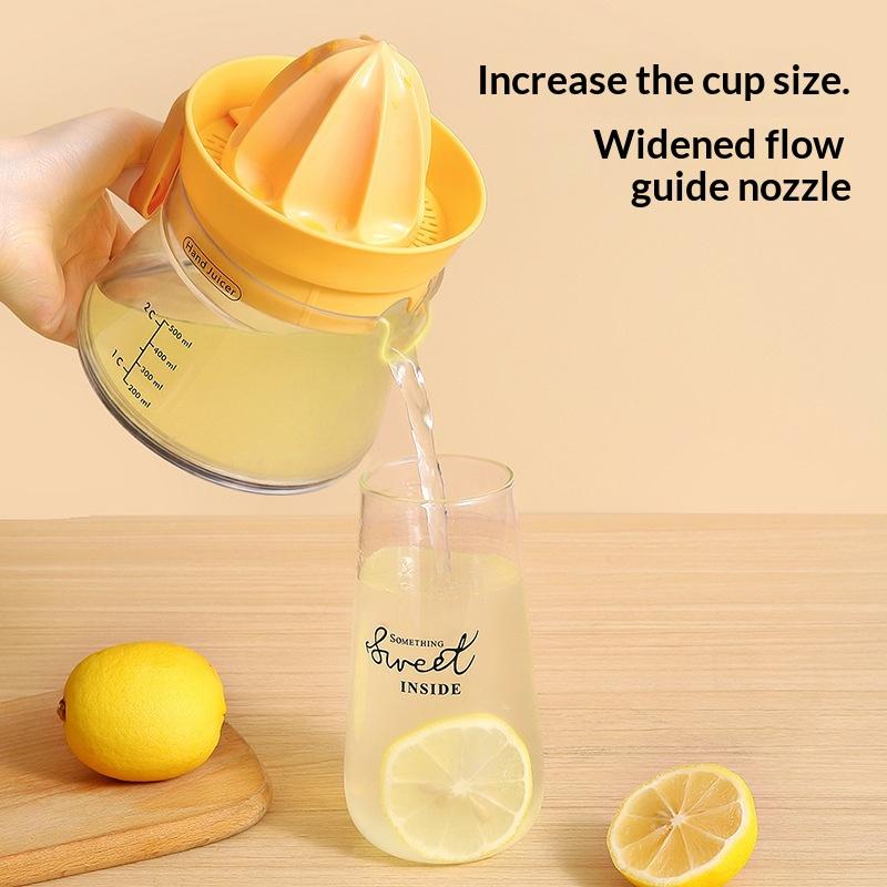 Manual Citrus Juicer Hand Crank Orange Lemon Squeezer Portable Fruit Press Juicer with Residue Separator for Home Kitchen Use