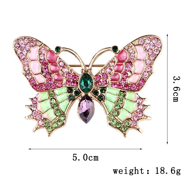 Vintage Delicate Rhinestone Butterfly Insect Brooch for Women