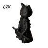 Small Stable Cat Model 3D Printed Knight Figurine, Meditating Desk Decor with Zen Warrior Pose, Artistic Collectible Minimalist Frosted Animal