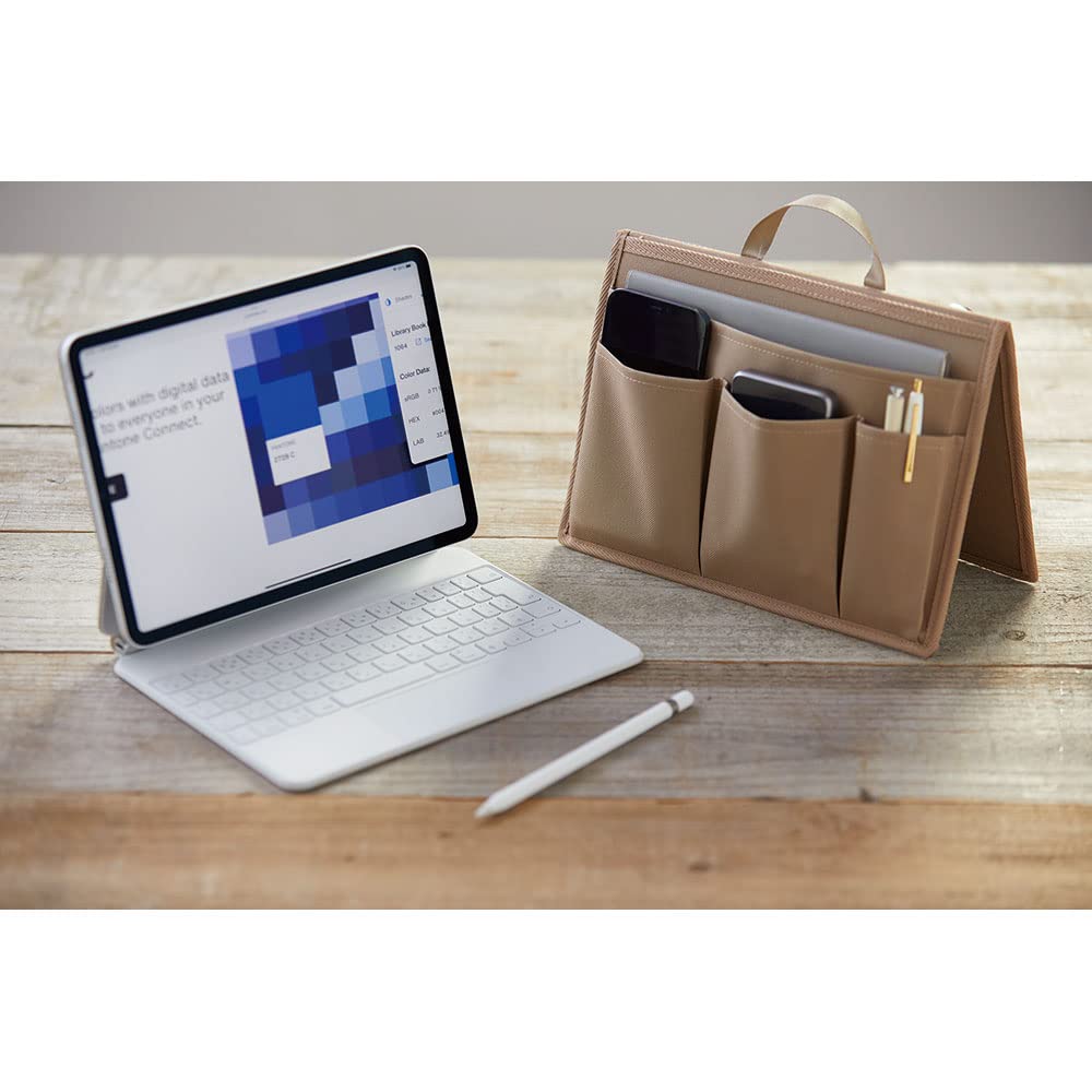 Kingjim Storage Stand Organizer Bag-in-Bag, Beige, New Basic SOZ200