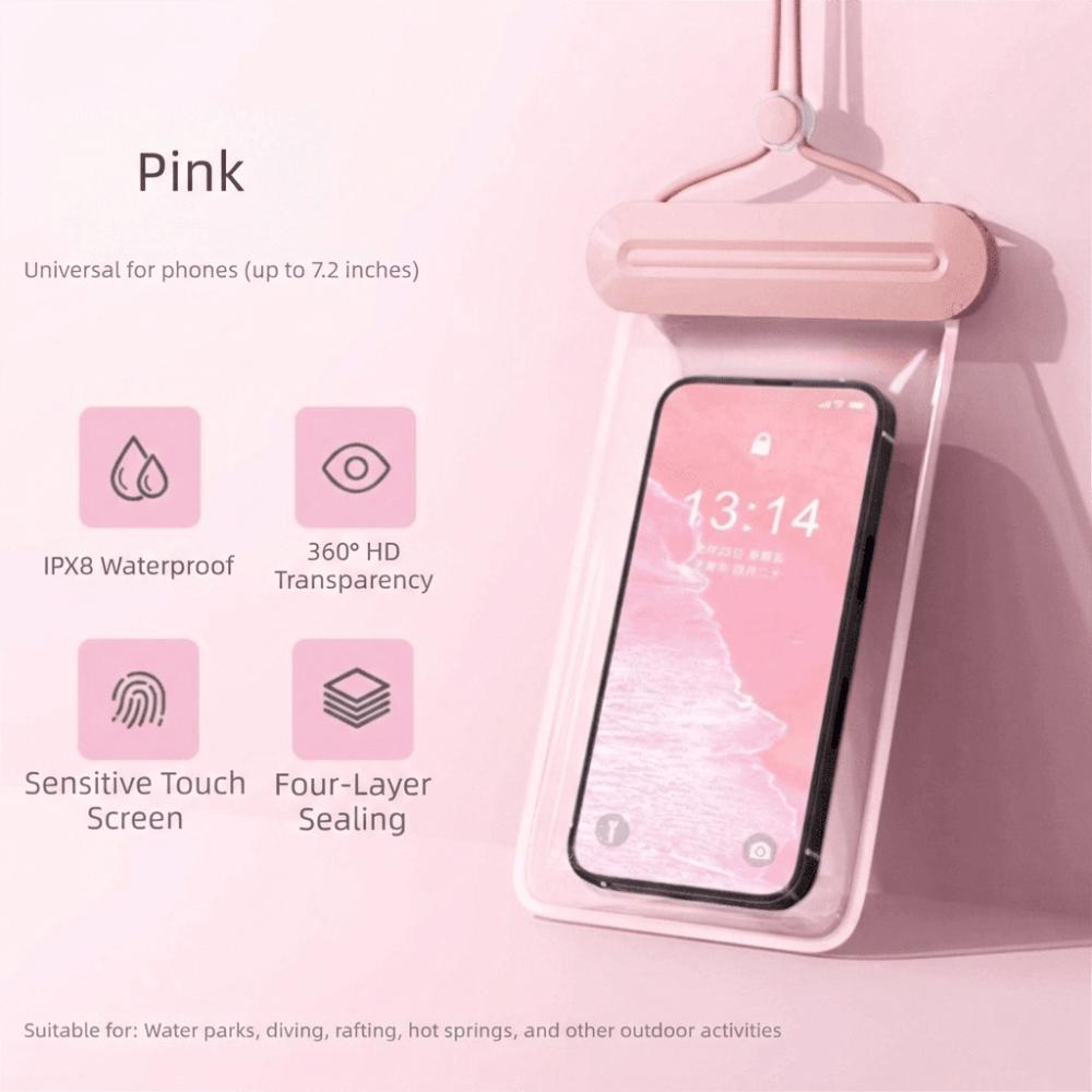 Touch Screen Waterproof Mobile Phone Bag Solid Color Transparent Floating Phone Dry Cover PVC Underwater Dry