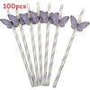 Butterfly Card Disposable Ecofriendly Paper Drinking Straw For Party Decor And Cocktails