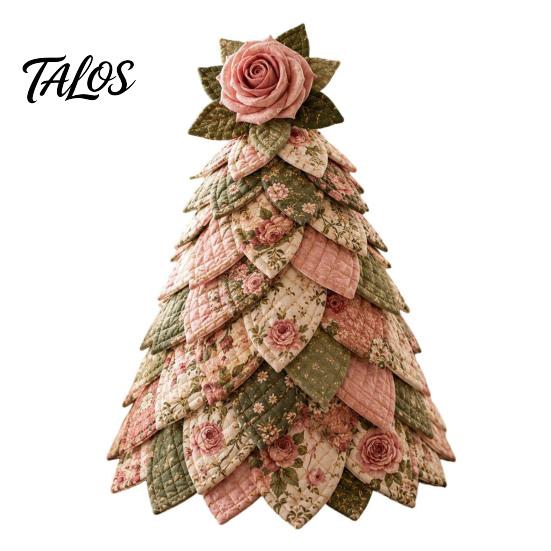Creative Holiday Gift Ideas DIY Quilted 3D Christmas Tree Craft Kit for Beginners, Handmade Fabric Patchwork Handcrafted Decor Set Tabletop