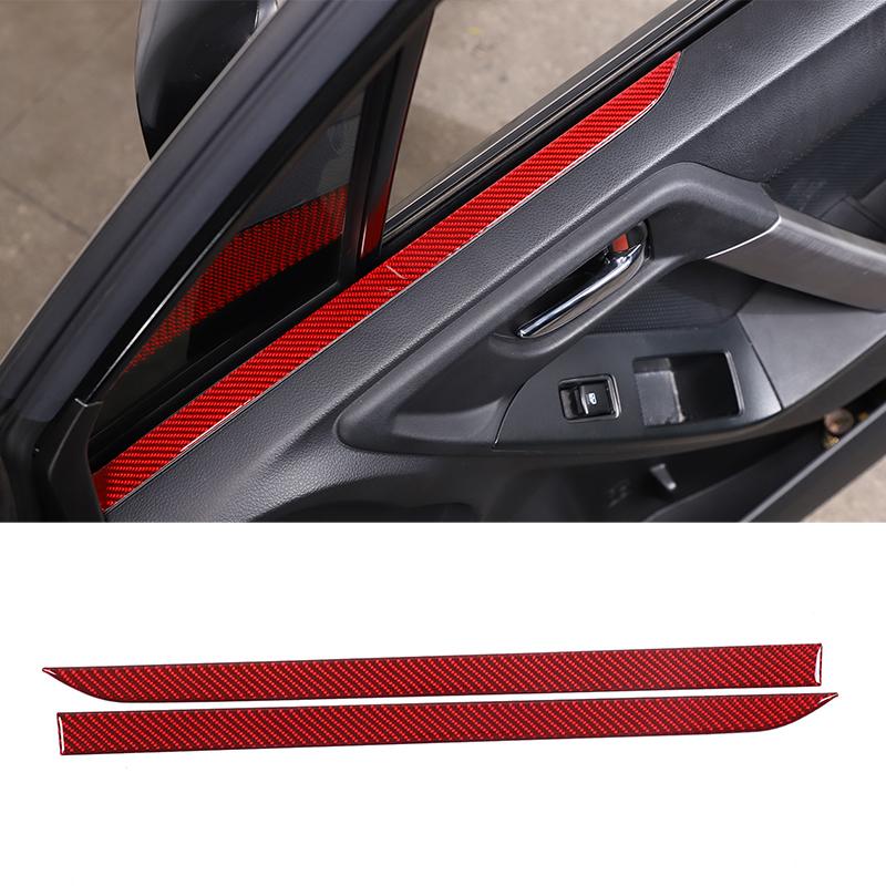 For Subaru Forester 2013-2018 Red Soft Carbon Fiber Interior Kit Dashboard Console Gear Shift Panel Decoration Trim Stickers