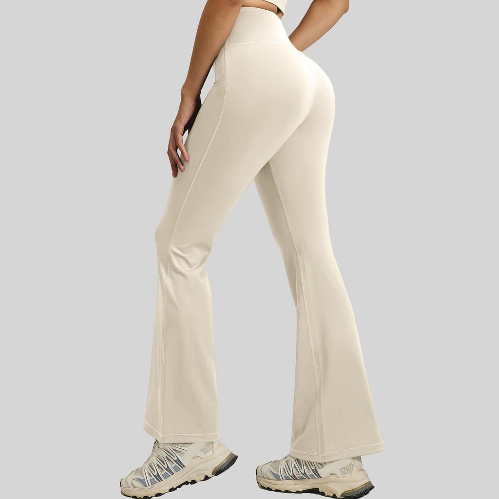Womens Pants Casual Pants With Pockets Pull Flare Slacks High Waist Stretchy Trousers