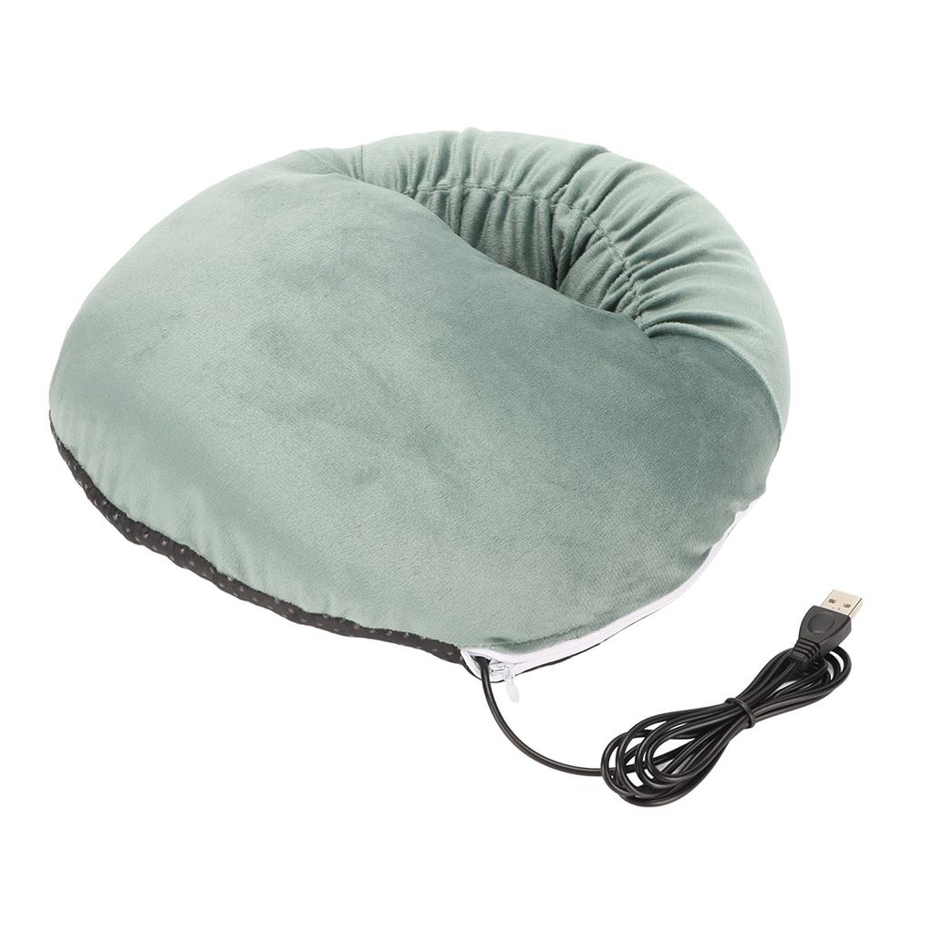 Electric Heated Foot Warmer Men Women Winter Home Soft Washable USB Foot Warmer for Work Study Green Black