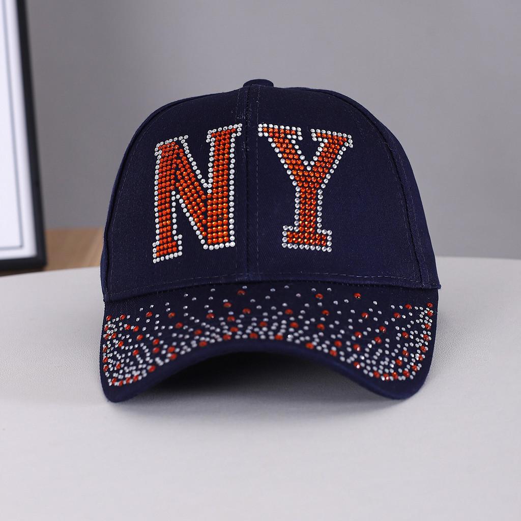 New Diamond Letter Baseball Cap With Embellished Logo For Fashionable Women And Teens