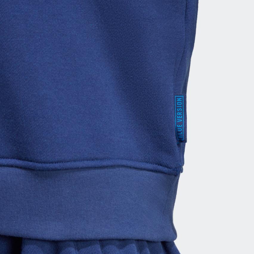 Adidas Originals Blue Version Crew Sweatshirt Logo Print Long Sleeve Round Neck Women Sweatshirt IB4551