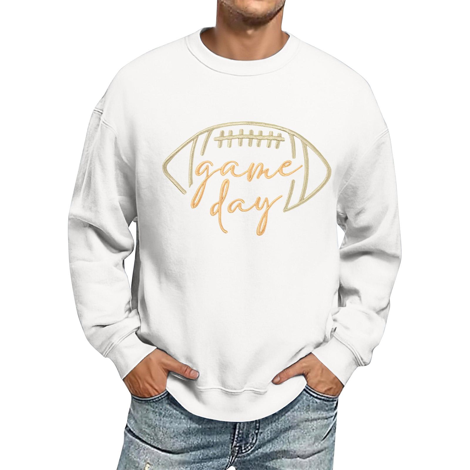 

Мужской свитшот оверсайз с длинным рукавом и круглым вырезом, повседневный свободный S белый