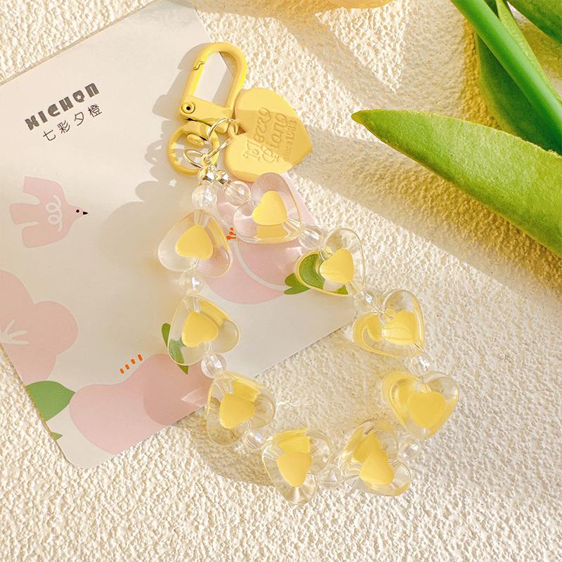 Kreativní barevný akrylový přívěsek na mobil ve tvaru srdce, klíčenka, ozdoba na tašku, řetízek, dekorace na pouzdro na sluchátka, příslušenství na klíče od auta