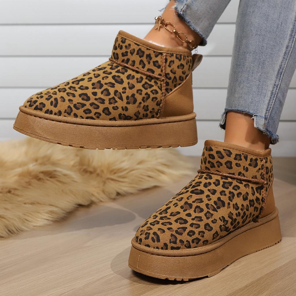 Women Boots New Flat Heel Short Barrel Snow Boots Women Autumn Winter Thickened Plush and Warm Cotton Shoes Women Botas De Mujer