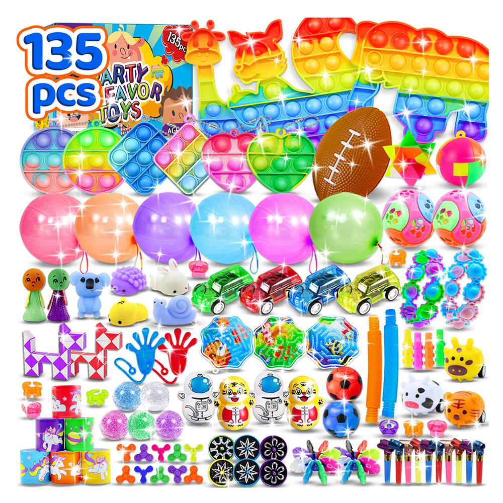 135Pcs Bulk Kids Party Favors Toy Fidget Toys Pinata Fillers Birthday Party Souvenir Gifts Present For Children'S