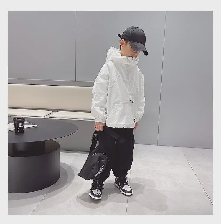 Jungen Kapuzenjacke mit halbem Reißverschluss - 2023 Frühlings-/Herbststil für Kinder