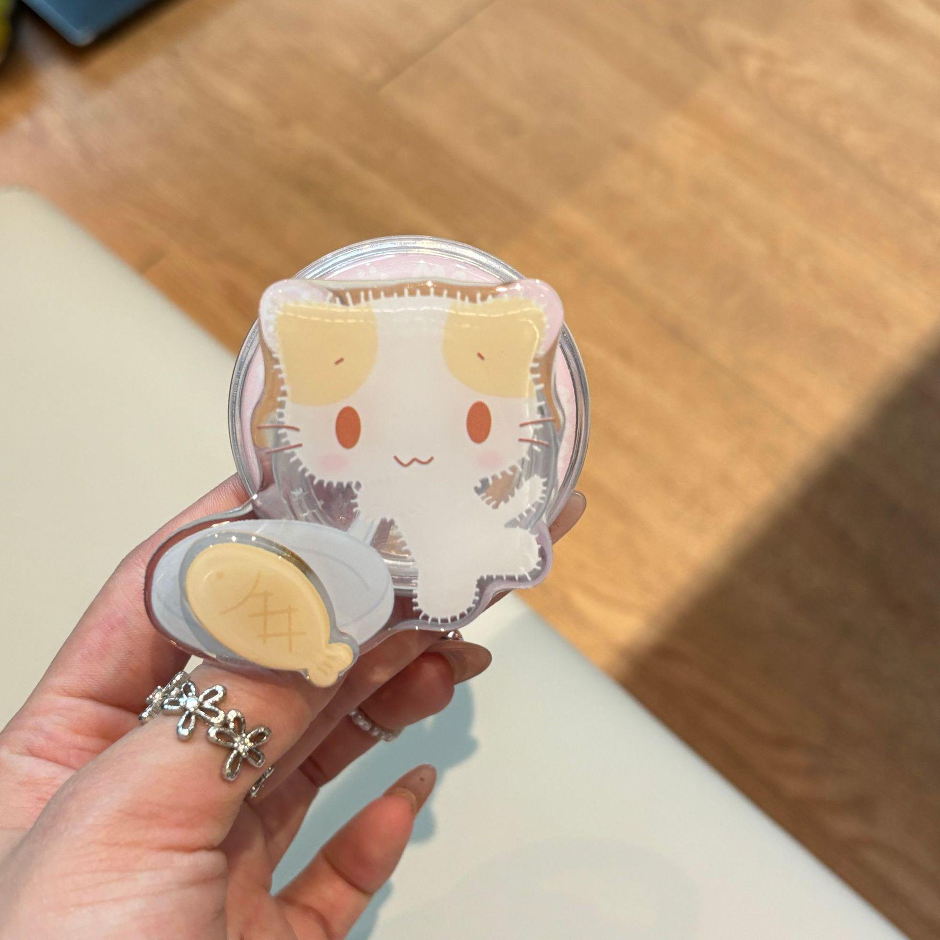 

Rotating Cotton Candy Cat MagSafe Stand: Cute KT Cat Design Phone Holder for Desktop Use